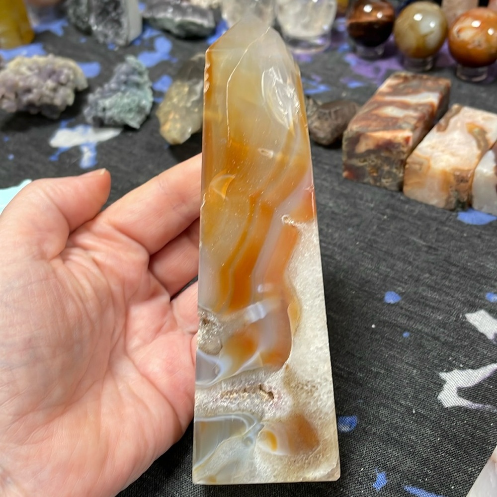 Agate Druzy Tower